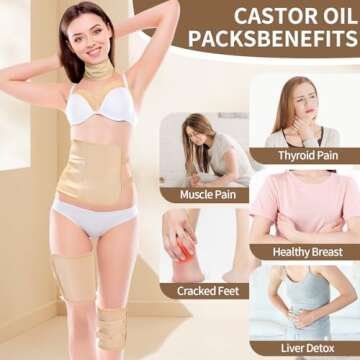 Uminyoo 8pcs Castor Oil Pack Wrap for Pain Relief