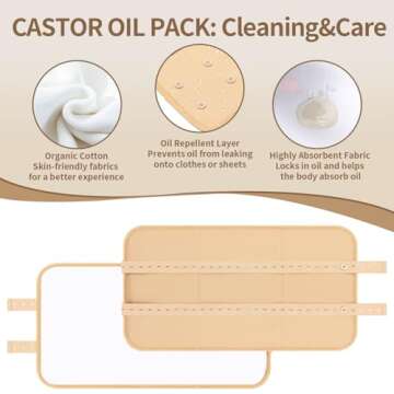 Uminyoo 8pcs Castor Oil Pack Wrap for Pain Relief