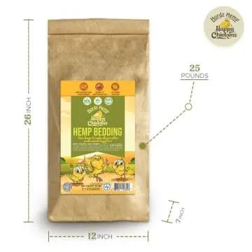 [25lbs] Hemp Bedding - Ideal for Chicken Nesting Boxes & Bunny Potty Areas - 100% Natural Hemp, Super Absorbent Crumble Formula, Odor Control Hemp Coop Bedding - Eco-Friendly Hemp Bedding for Chickens