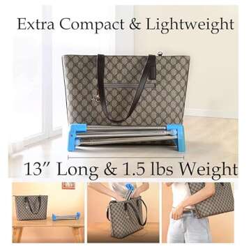CLESUZ Portable Garment Rack Extra Compact and Lightweight, Foldable Mini Drying Clothe Rack for Tra...