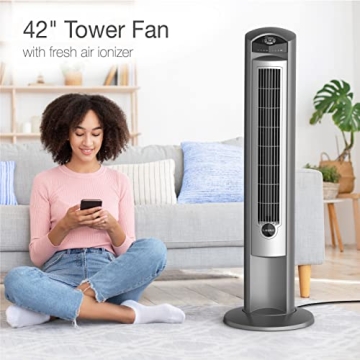 Lasko 42 Inch Wind Curve Tower Fan with Ionizer and Remote
