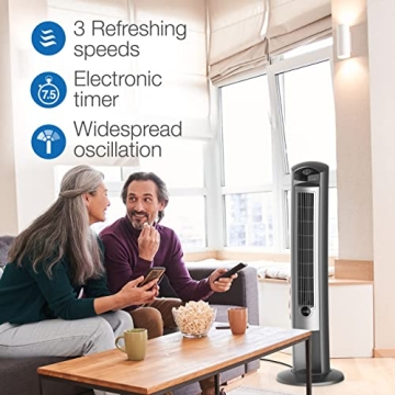 Lasko 42 Inch Wind Curve Tower Fan with Ionizer and Remote