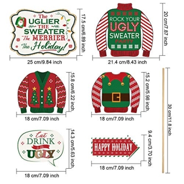 Holiday Ugly Sweater Party Decorations - 24 Cutouts