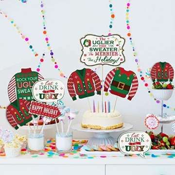 Holiday Ugly Sweater Party Decorations - 24 Cutouts