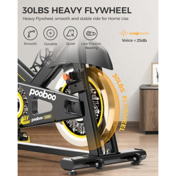 pooboo Indoor Cycling Bike with Monitor and Comfort Seat