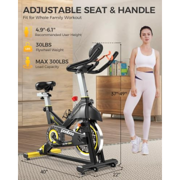 pooboo Indoor Cycling Bike with Monitor and Comfort Seat
