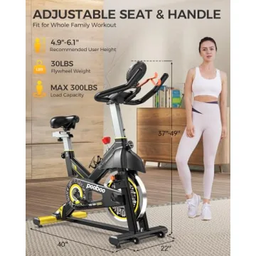 pooboo Indoor Cycling Bike with Monitor and Comfort Seat