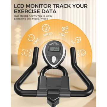 pooboo Indoor Cycling Bike with Monitor and Comfort Seat