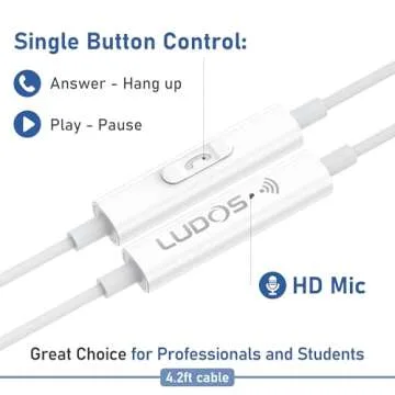 LUDOS Zenith Wired Earbuds with Microphone and Warranty