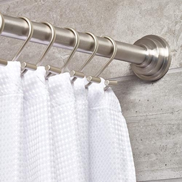 iDesign Satin Metal T-Bar Shower Curtain Hooks Set of 12