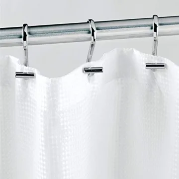 iDesign Satin Metal T-Bar Shower Curtain Hooks Set of 12