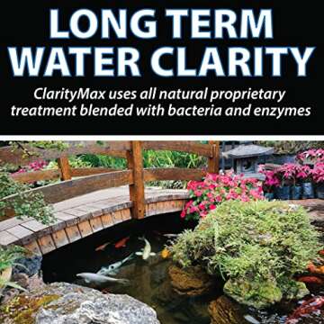 CrystalClear ClarityMax, All-in-One Pond Clarifier Treatment, All-Natural Beneficial Bacteria & Enzymes Provide Max Clarity, Koi Fish & Pet Safe, Algae Stain Remover, Crystal Clear Water Garden 6LB