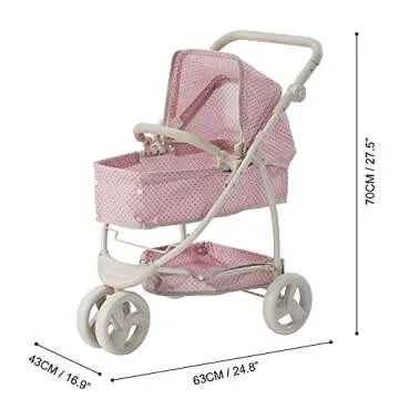 Olivia's 2-in-1 Baby Doll Stroller with Adjustable Handle