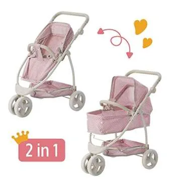 Olivia's 2-in-1 Baby Doll Stroller with Adjustable Handle
