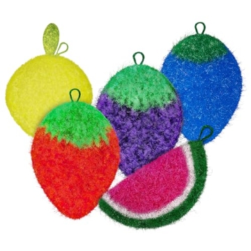 Dish Scrubber Variety Pack (5 Pcs) – Long Lasting, Non-Scratch, Odorless & Reusable Pot Scrubber f...