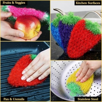 Dish Scrubber Variety Pack (5 Pcs) – Long Lasting, Non-Scratch, Odorless & Reusable Pot Scrubber for Kitchen, Bathroom, and Floor – Big & Durable Alternative to Rags and Sponges