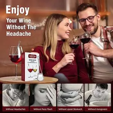Wine Filters Sulfites Histamines Purifier Wands: Alleviate Headaches (8 Packs)