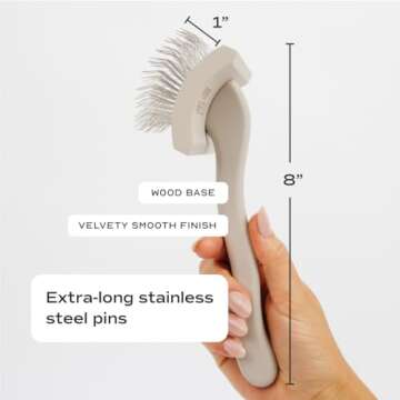 pupwell Slicker Brush for Professional and Luxury Dog Grooming to Prevent Matting with Dense and Ext...