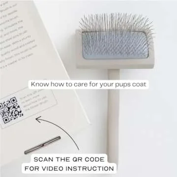 pupwell Slicker Brush for Professional and Luxury Dog Grooming to Prevent Matting with Dense and Extra Long Stainless Steel Pins (Goldendoodles, Labradoodles, Poodles)