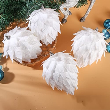 Elegant 4pc Christmas Ball Ornaments Set for Trees