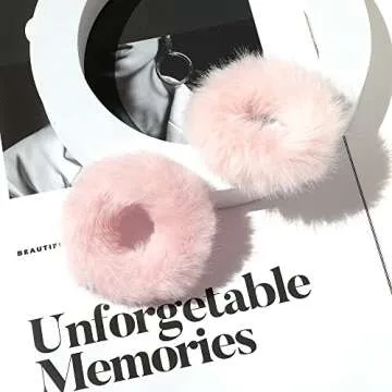 Chic Pink Fuzzy Scrunchies for Special Events