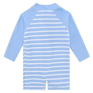uideazone Baby Boys Striped Long Sleeve Rashguard Swimsuit 12-24 Months for Summer Fun