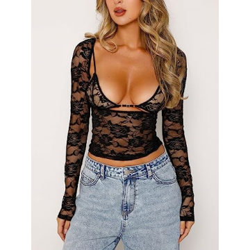 Stylish Sheer Y2k Crop Tops for Women - Comfortable & Chic