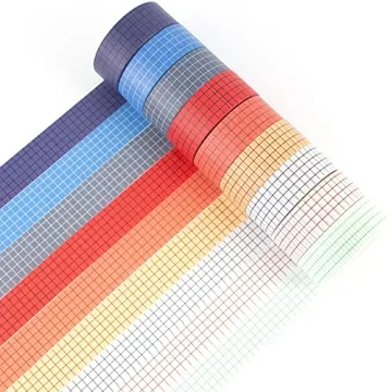 Vibrant 27 Rolls Colored Grid Washi Tape Set