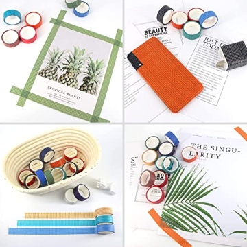Vibrant 27 Rolls Colored Grid Washi Tape Set