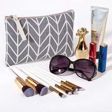 SUMAJU Canvas Cosmetic Bag Set - Stylish & Waterproof