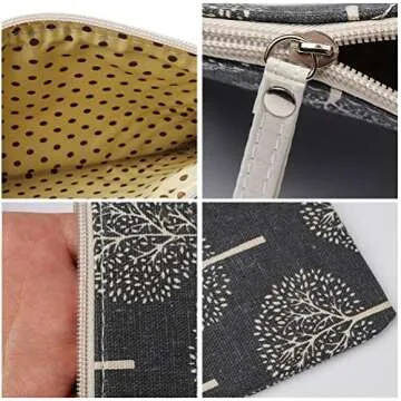 SUMAJU Canvas Cosmetic Bag Set - Stylish & Waterproof