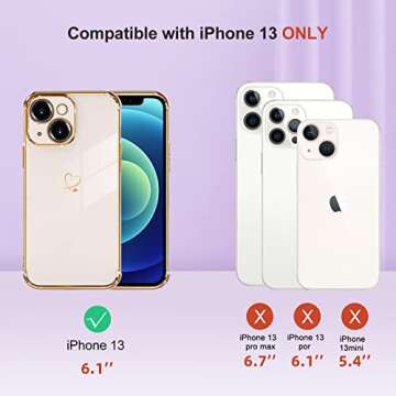ottwn Compatible with iPhone 13 Case for Women Girl, Cute Phone Case for iPhone 13 Only (6.1inch), 4...