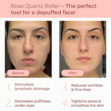 PLANTIFIQUE Rose Quartz Face Roller & Gua Sha Set for All
