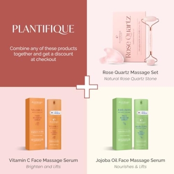 PLANTIFIQUE Rose Quartz Face Roller & Gua Sha Set for All