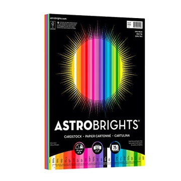 Astrobrights 25-Color Assortment Cardstock - Vibrant 65 lb Paper for All Your Crafting Needs (75 She...