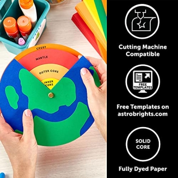 Astrobrights 25-Color Assortment Cardstock - Vibrant 65 lb Paper for All Your Crafting Needs (75 Sheets)