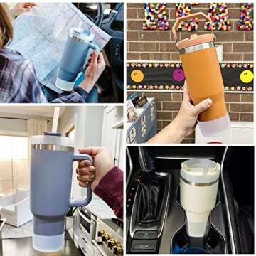 AIERSA 2Pcs Silicone Boot Sleeve for Stanley Quencher 40 oz 30 oz Tumbler with Handle & for IceFlow ...