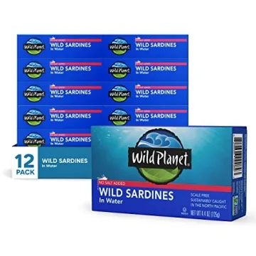 Wild Planet Wild Sardines in Water, No Salt Added, Rich in Omega-3s, Non-GMO & Sustainable