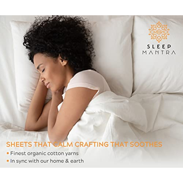 Premium Organic Cotton King Bed Sheets - Cooling Percale Weave