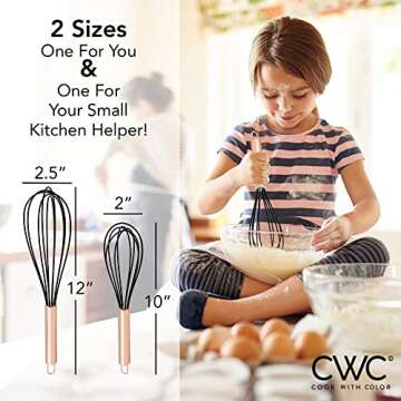 COOK WITH COLOR Silicone Whisks Set - Rose Gold and Black