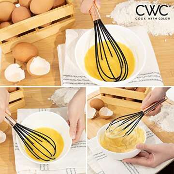 COOK WITH COLOR Silicone Whisks Set - Rose Gold and Black