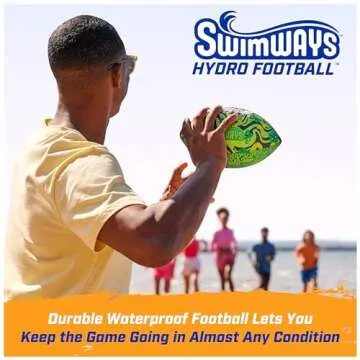 SwimWays Hydro Waterproof Football, Outdoor Games for Adults and Kids, Swimming Pool Accessories and...