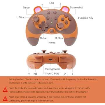 STOGA Cute Raccoon Animal Switch Pro Controller for Switch Lite/OLED/PC, Wireless with Wake-Up,Gyro ...