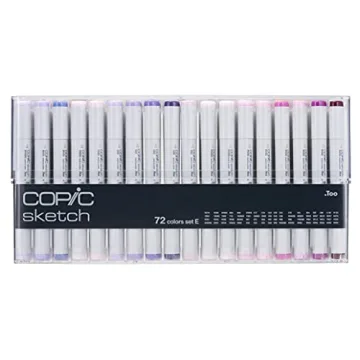 Copic Sketch 72pc Set E - Ultra-blendable Alcohol Markers