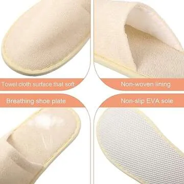 Geyoga 24 Pairs Disposable Guest Slippers for Home