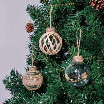 Succulentlovers 6pcs Rustic Boho Christmas Ornaments Decorative Set