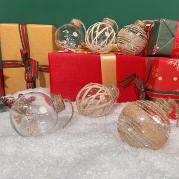 Succulentlovers 6pcs Rustic Boho Christmas Ornaments Decorative Set