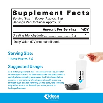 Klean ATHLETE Unflavored Creatine for Muscle Strength