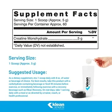 Klean ATHLETE Unflavored Creatine for Muscle Strength