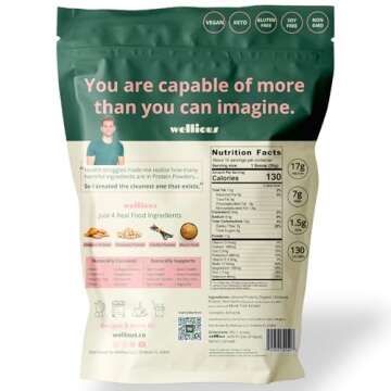 wellious Clean Vegan Protein Powder Vanilla - Organic Plant Based Protein Powder Dairy Free for Gut ...